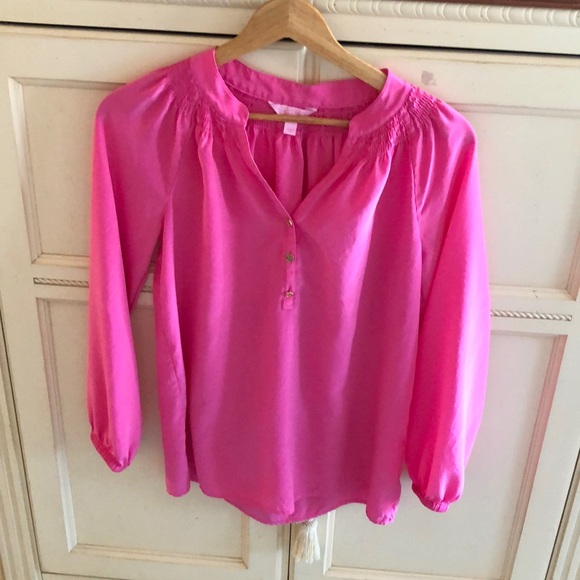 Lilly Pulitzer Tops - Lilly Pulitzer Silk Pink Top